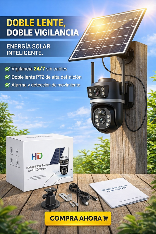 Camara + Panel Solar l CAMSUN™ 📸 l Memoria Gratis + Panel Solar