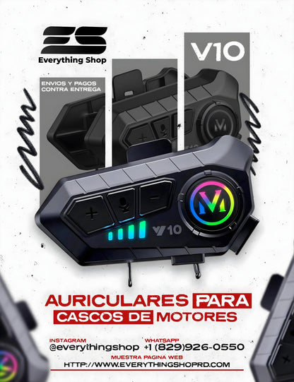 Audifonos para casco 🎧 I Y20™ I + Cargador para motor Gratis 🏍️.