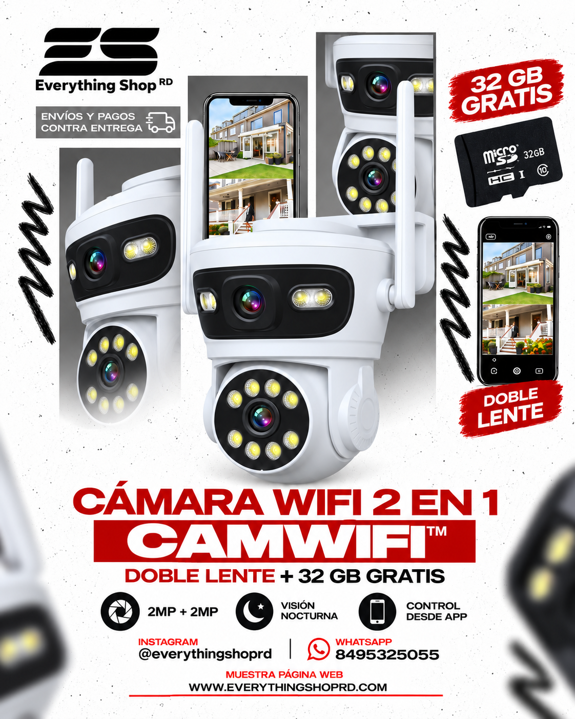 Cámara WiFi 2 en 1 Camwifi™ | Doble lente + 32 GB gratis
