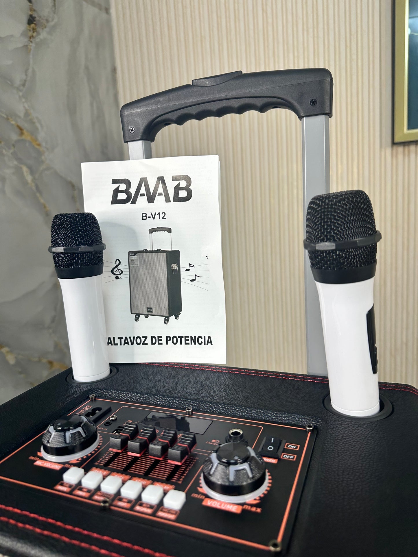 Bocina de 12 pulgadas I BAAB™ I 2 Microfonos Gratis + Control Remoto.