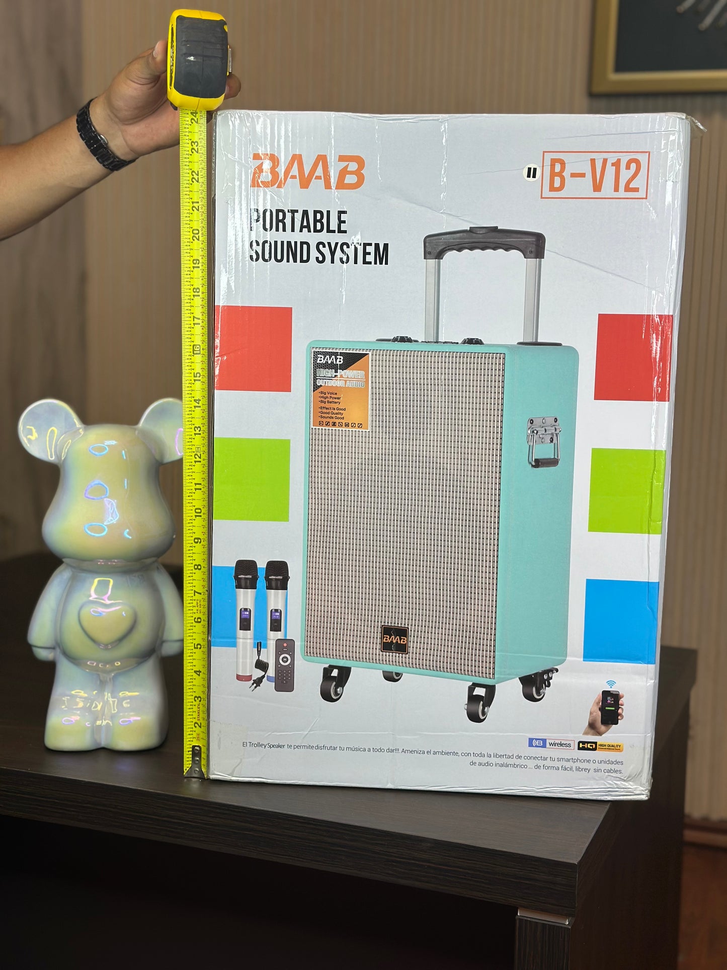 Bocina de 12 pulgadas I BAAB™ I 2 Microfonos Gratis + Control Remoto.